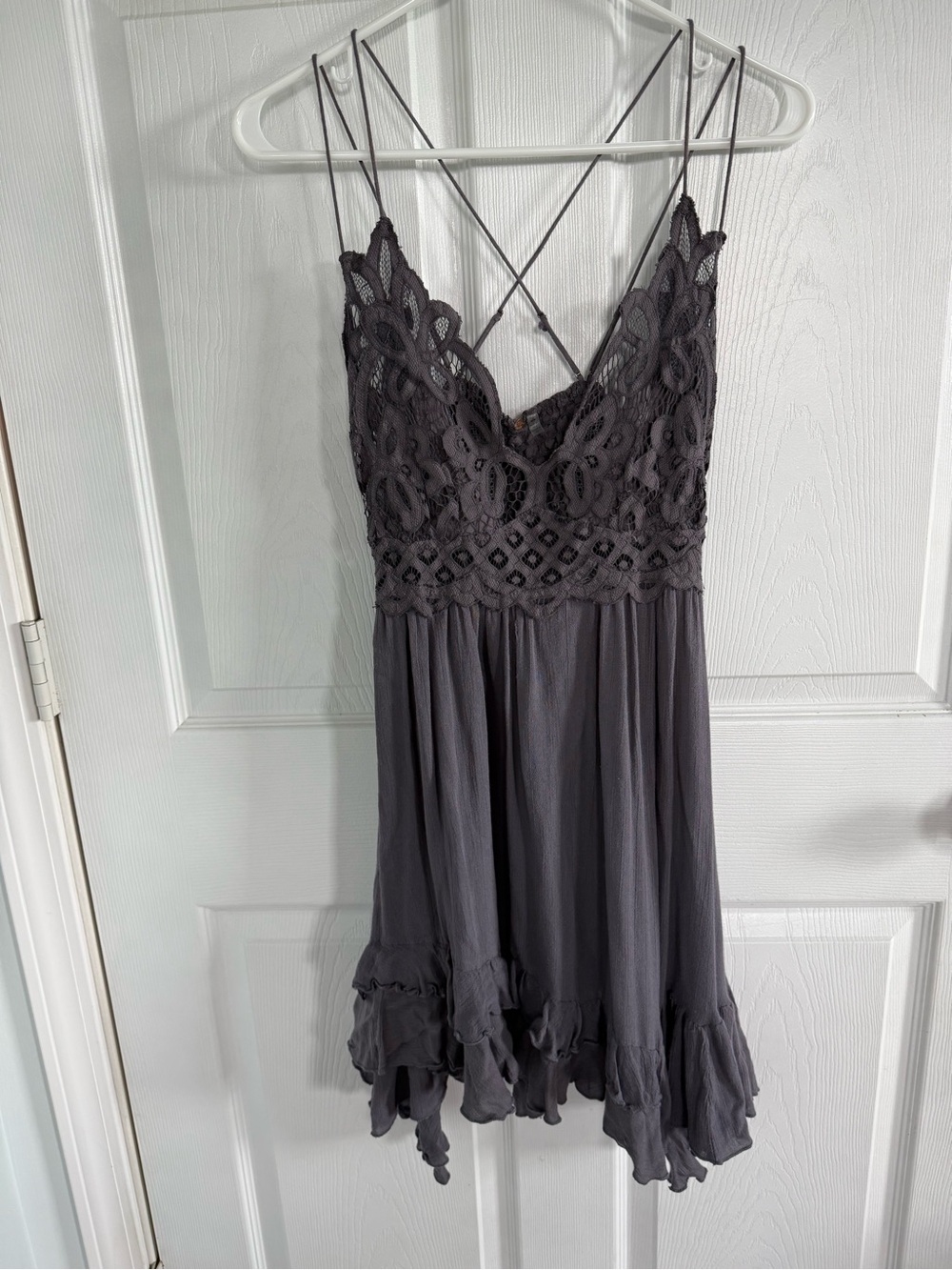 FP One Free People Adela Dress Medium Bralette Top Lace Gauze Boho Festival